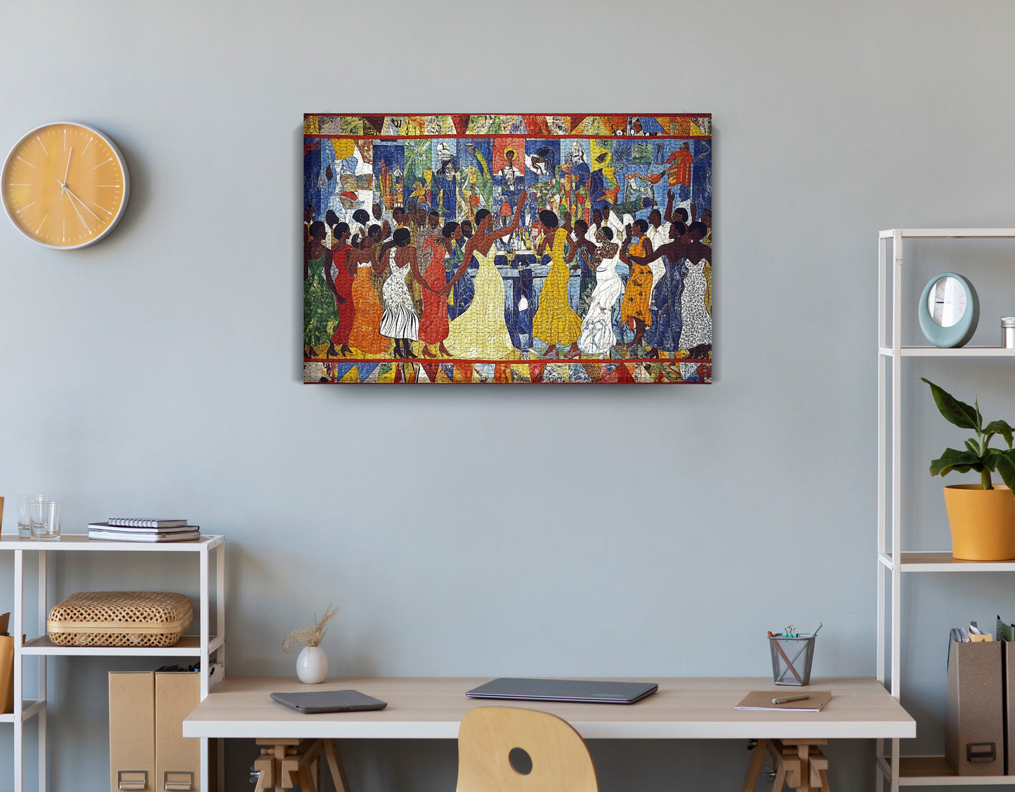 Black Celebration Dance Hall Black culture wall art displayed as office wall decor