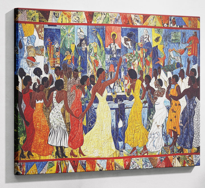 Black Celebration Dance Hall Black culture wall art canvas print with visible wall art format