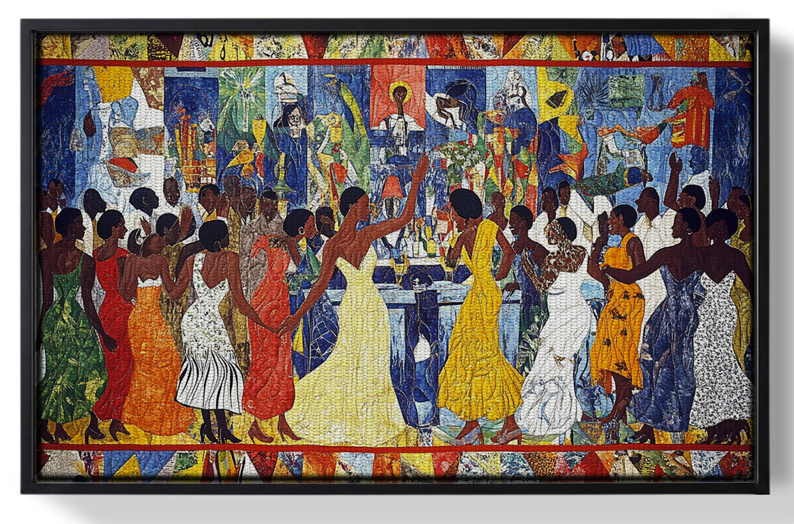 Framed Black Celebration Dance Hall Black culture wall art for home decor
