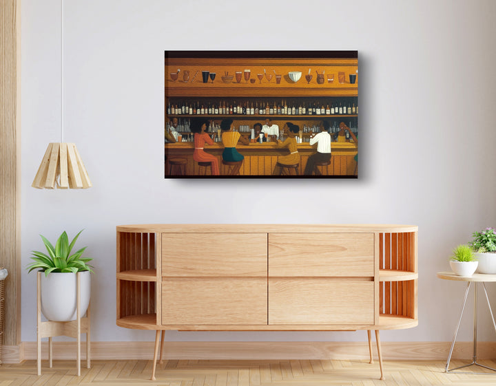 Black Bar Lounge Scene Wall Art Print