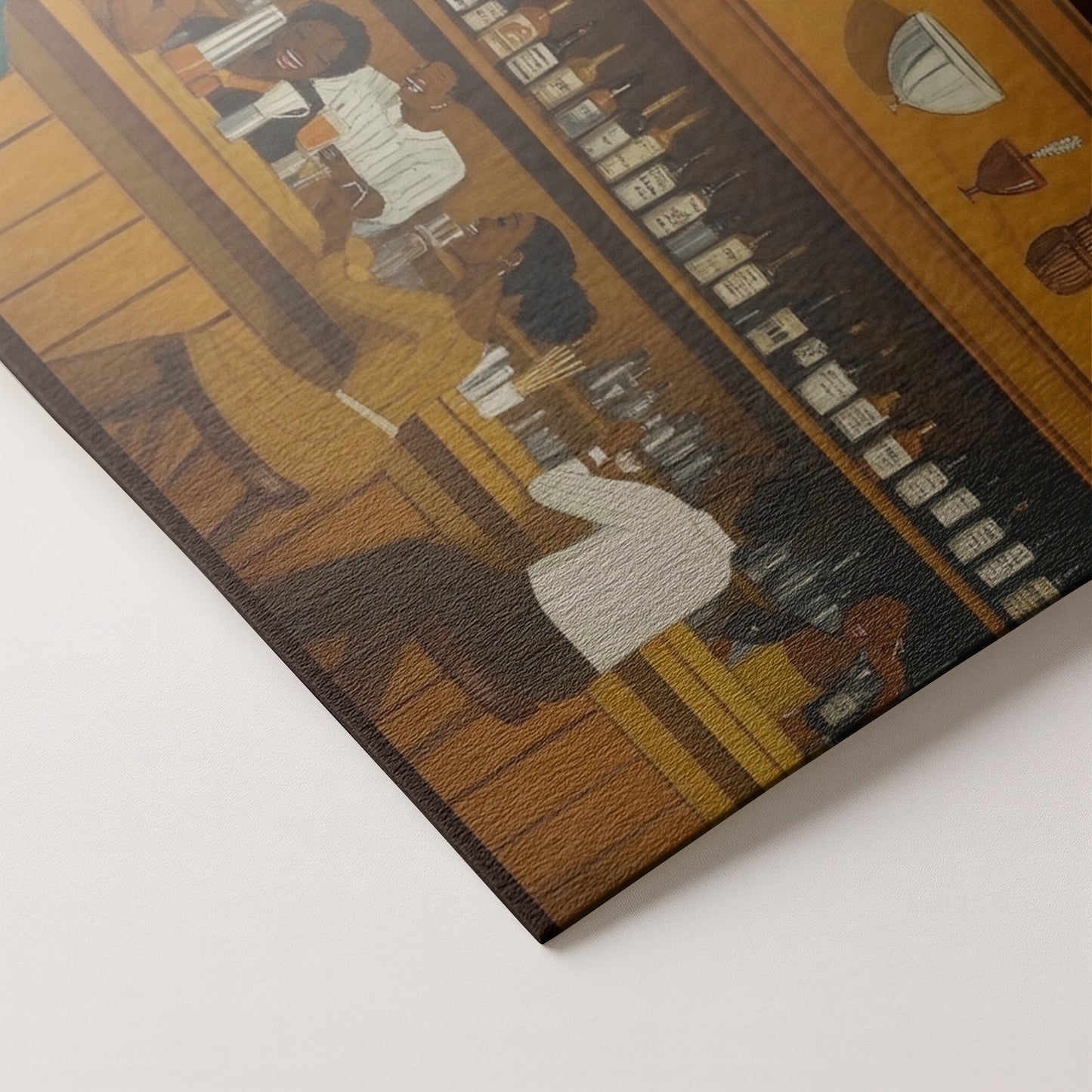 Black Bar Lounge Scene African American canvas print artwork by MoomZee Artwork