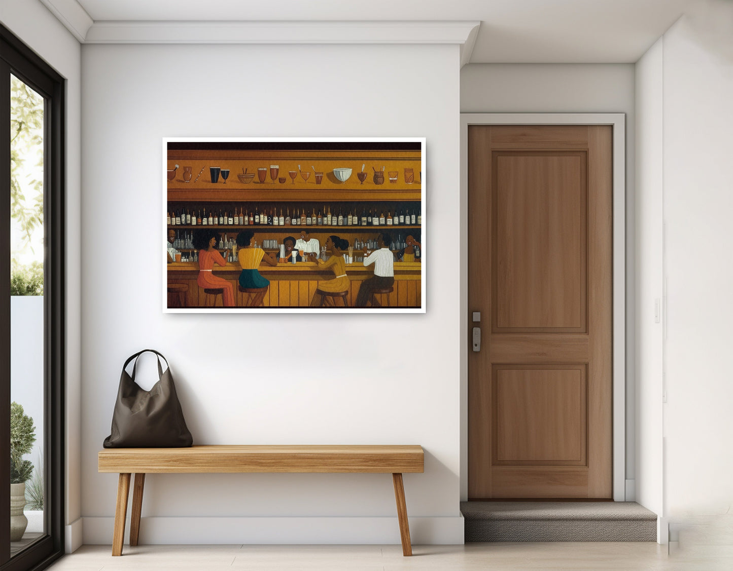 Black Bar Lounge Scene African American canvas print home decor view