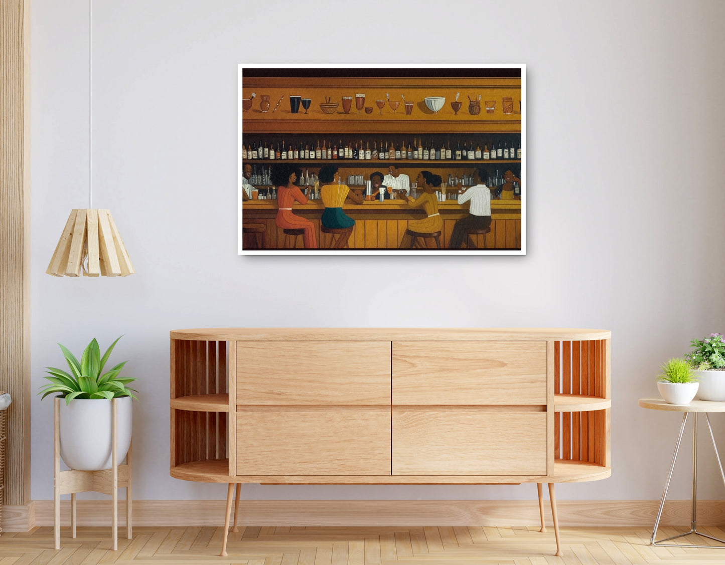 Alternate view of Black Bar Lounge Scene African American canvas print