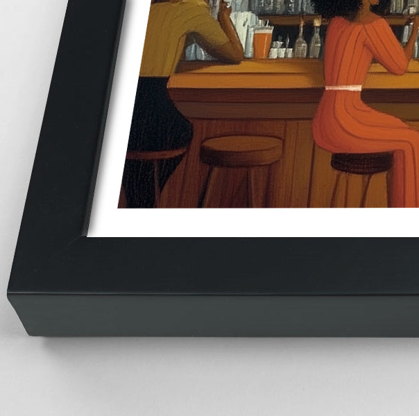 Black Bar Lounge Scene African American canvas print view 70