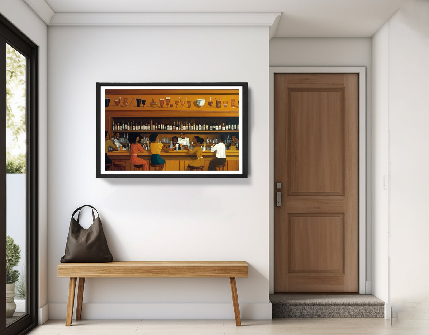 Black Bar Lounge Scene African American canvas print view 71