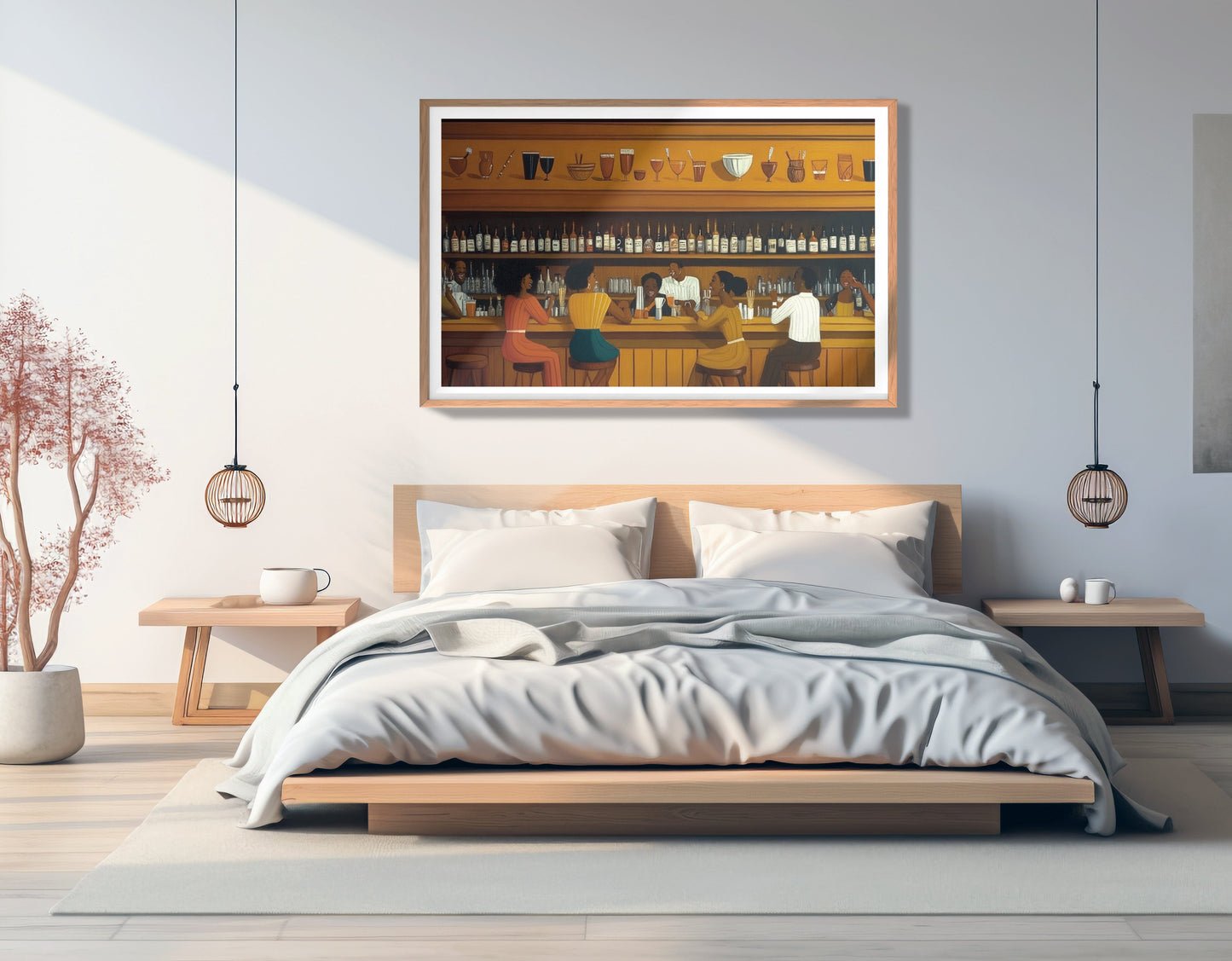 Black Bar Lounge Scene African American canvas print view 81
