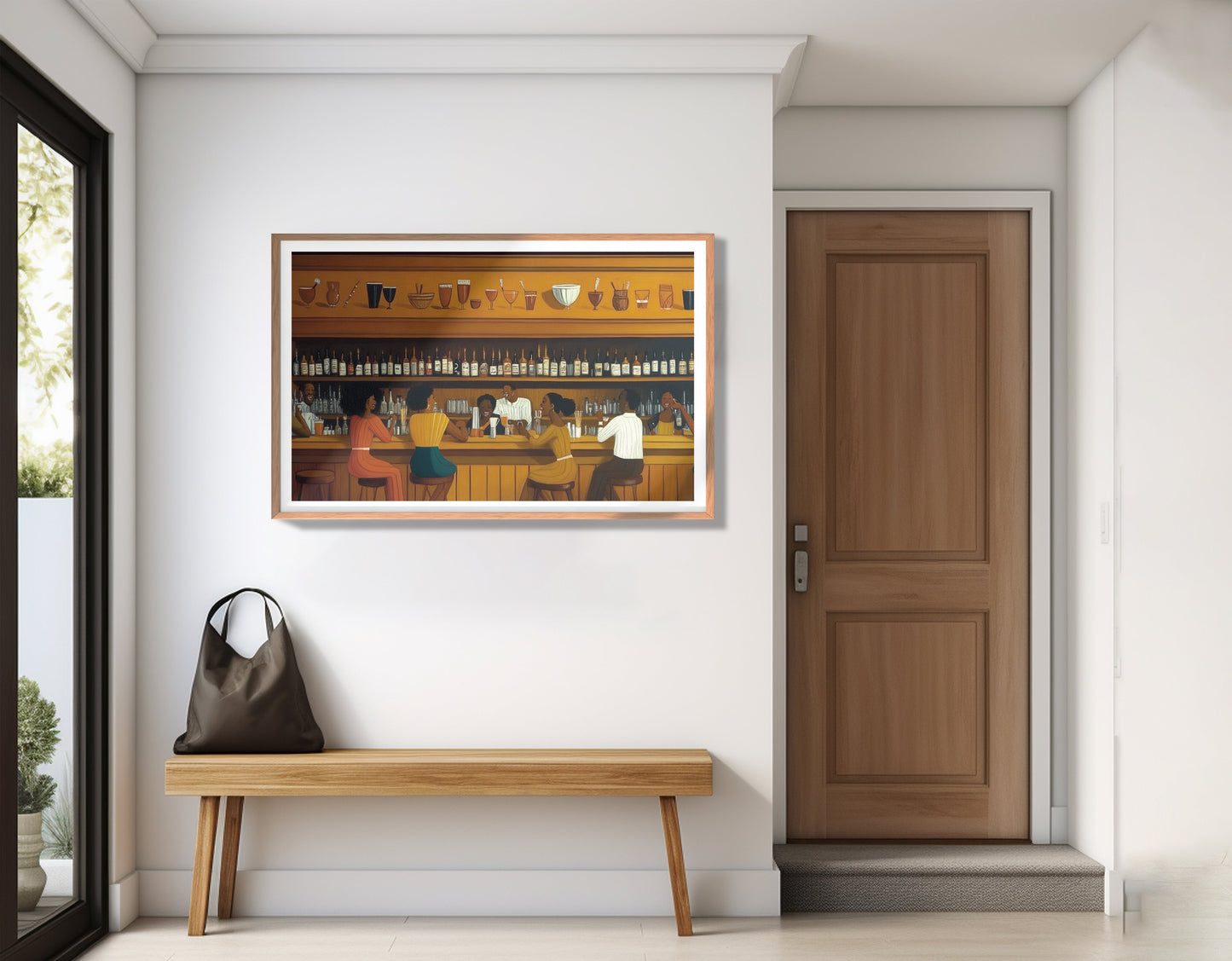 Black Bar Lounge Scene African American canvas print view 83