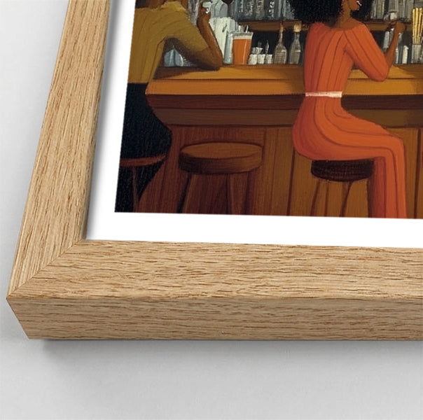 Black Bar Lounge Scene African American canvas print view 76