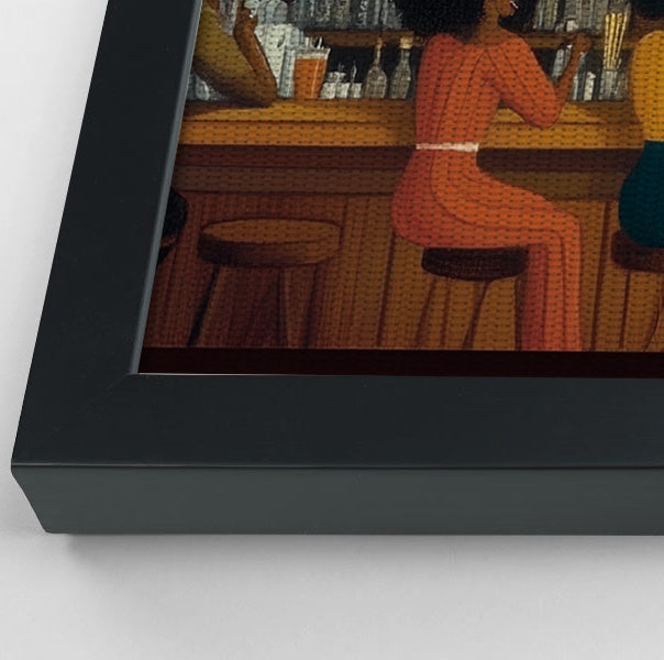 Black Bar Lounge Scene African American canvas print view 28