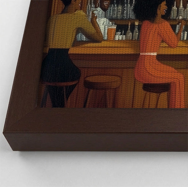 Black Bar Lounge Scene African American canvas print view 34