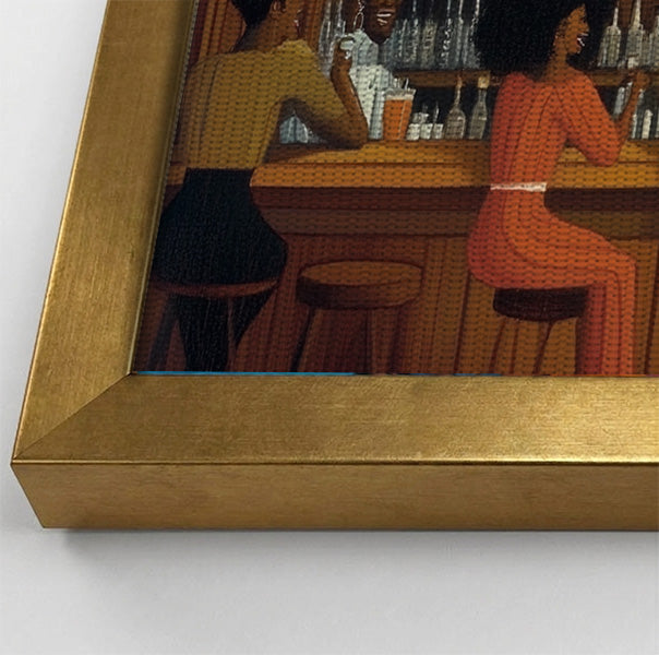 Black Bar Lounge Scene African American canvas print view 40