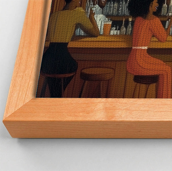 Black Bar Lounge Scene African American canvas print view 46