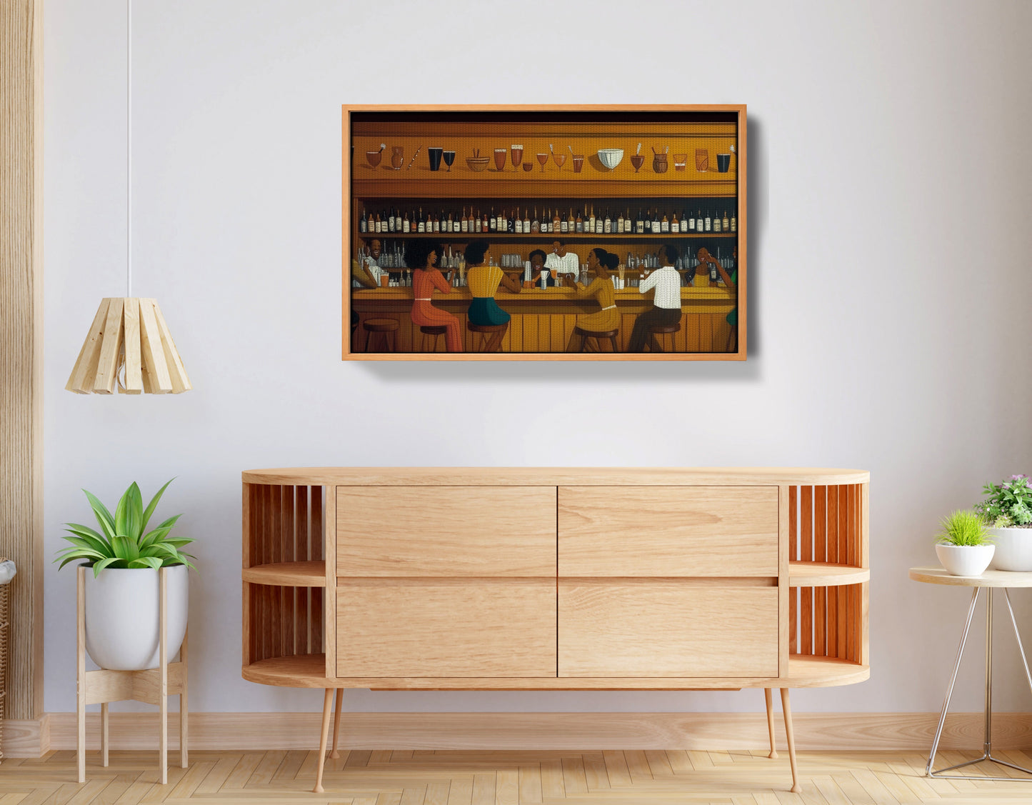 Black Bar Lounge Scene African American canvas print view 44