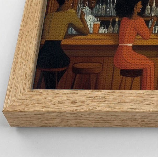 Black Bar Lounge Scene African American canvas print view 52