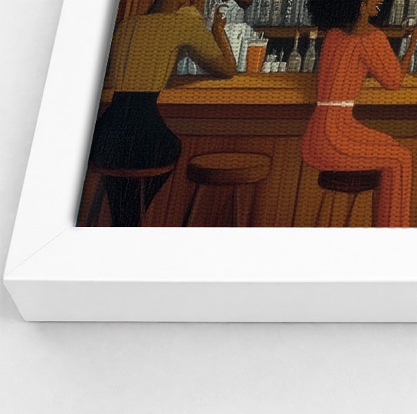 Black Bar Lounge Scene African American canvas print view 64