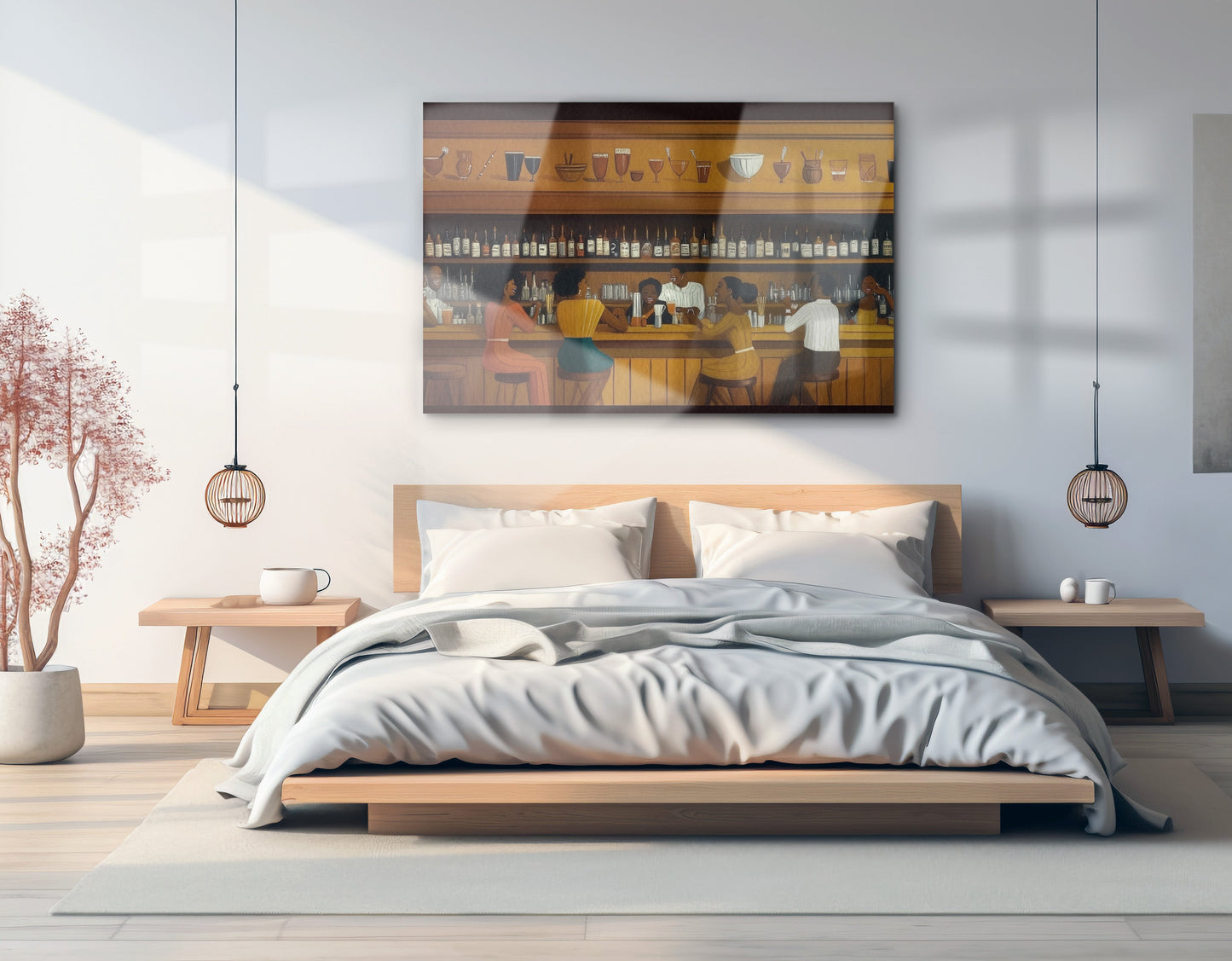 Black Bar Lounge Scene African American canvas print view 21