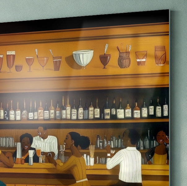 Black Bar Lounge Scene African American canvas print view 22