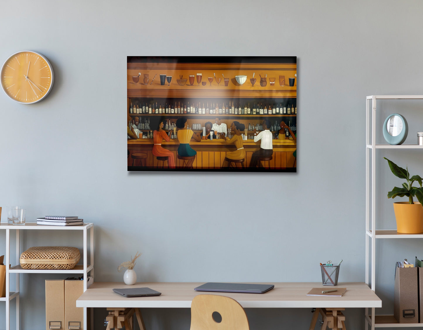 Black Bar Lounge Scene African American canvas print view 24