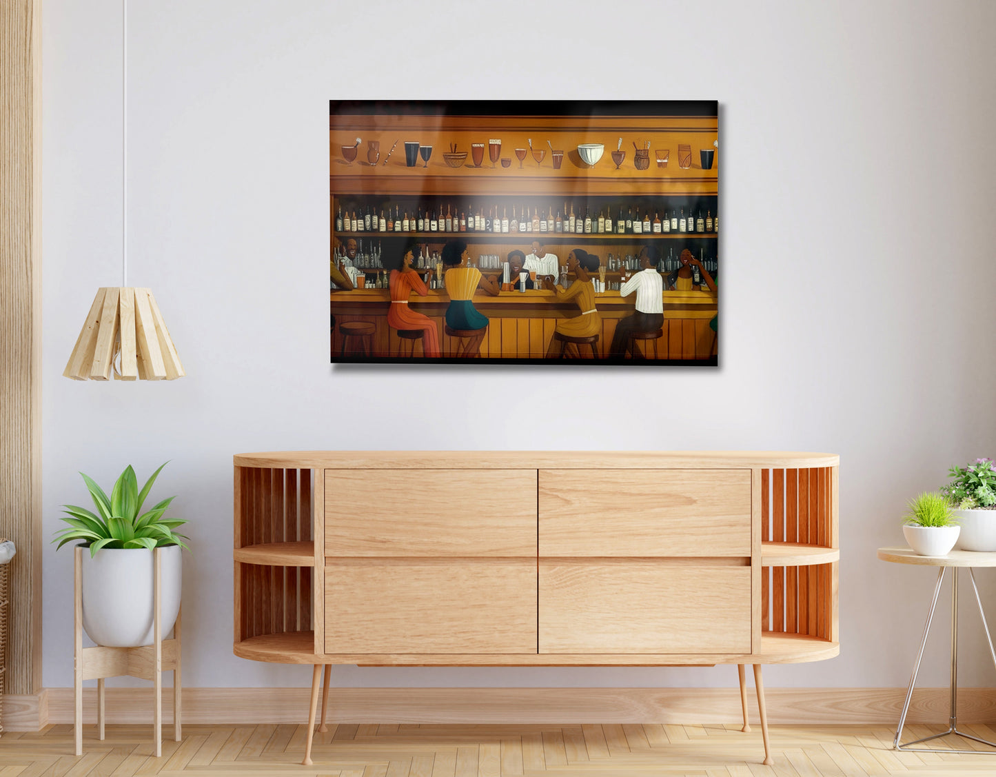 Black Bar Lounge Scene African American canvas print view 20