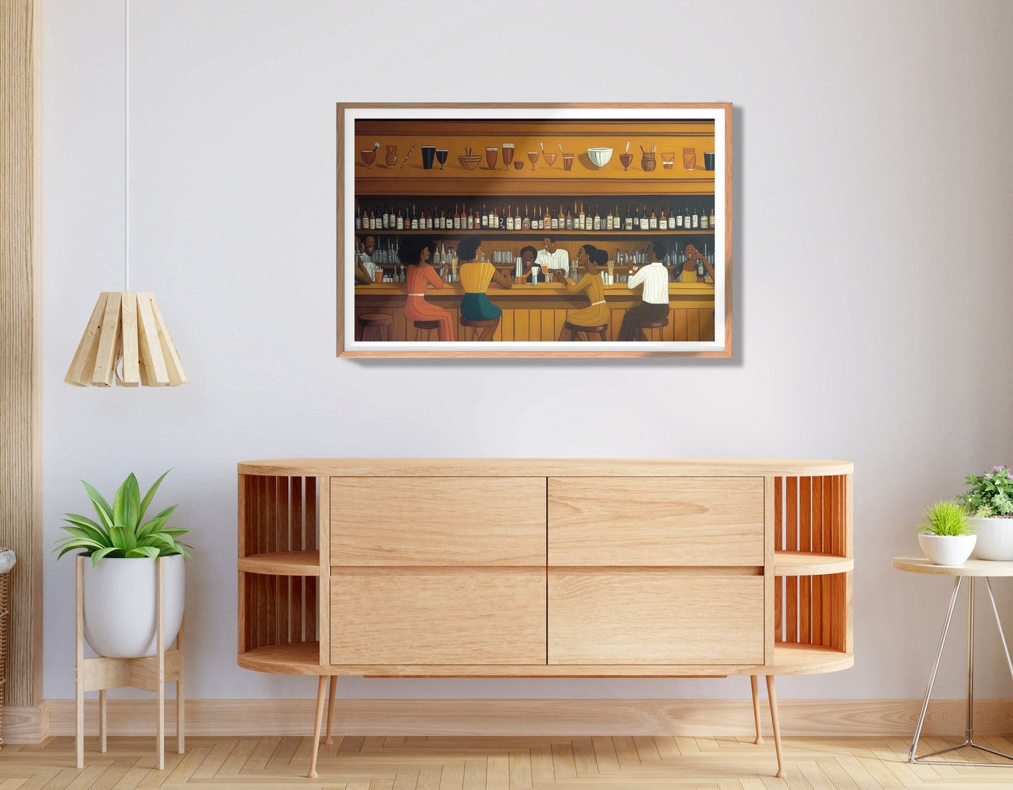Black Bar Lounge Scene African American canvas print view 80