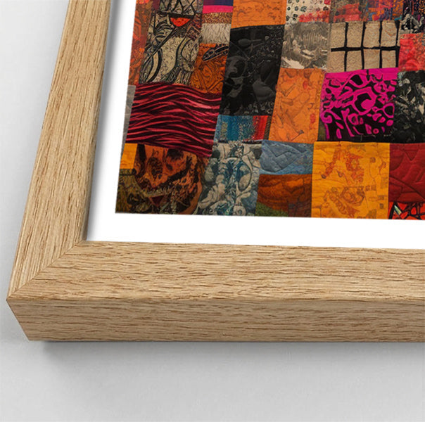 Patchwork Giraffe African American canvas print view 76
