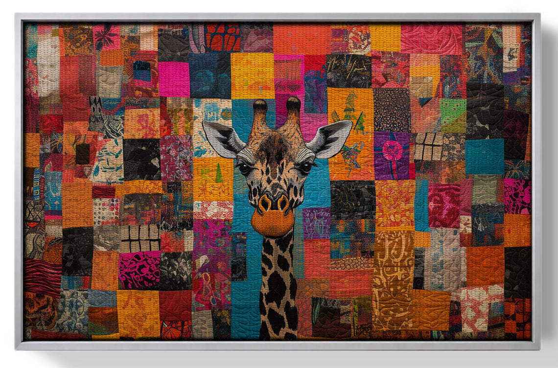 Patchwork Giraffe African American canvas print view 55