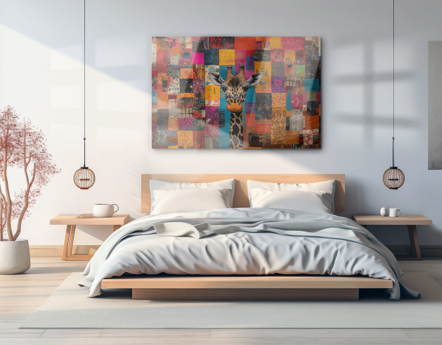Patchwork Giraffe African American canvas print view 21