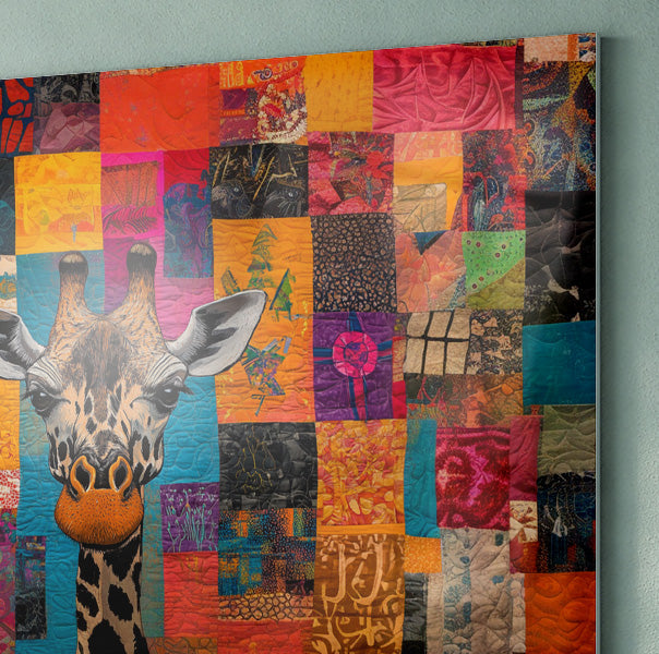 Patchwork Giraffe African American canvas print view 22
