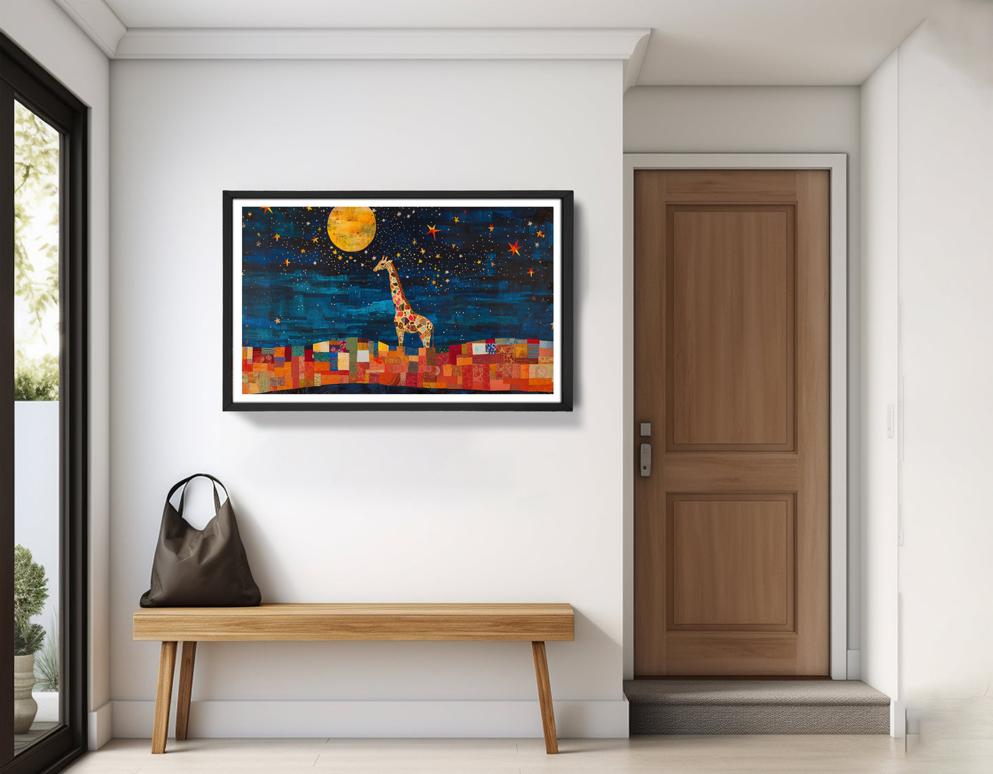 Moonlit Giraffe Mosaic African American canvas print view 71