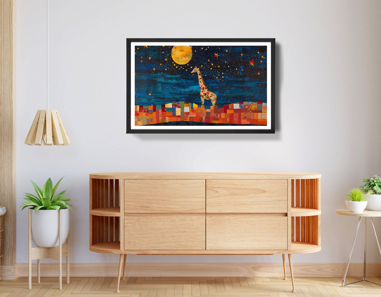 Moonlit Giraffe Mosaic African American canvas print view 68