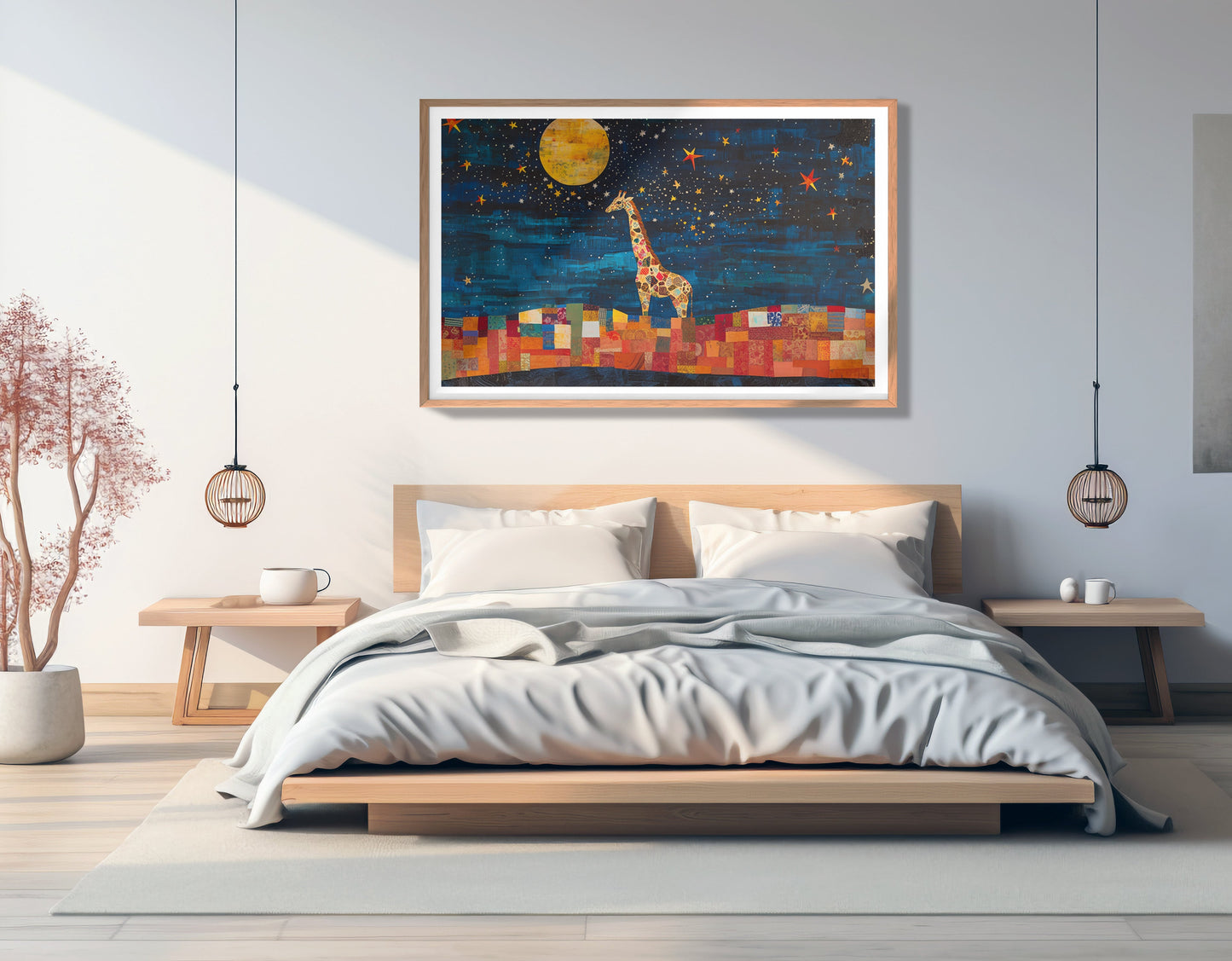 Moonlit Giraffe Mosaic African American canvas print view 81