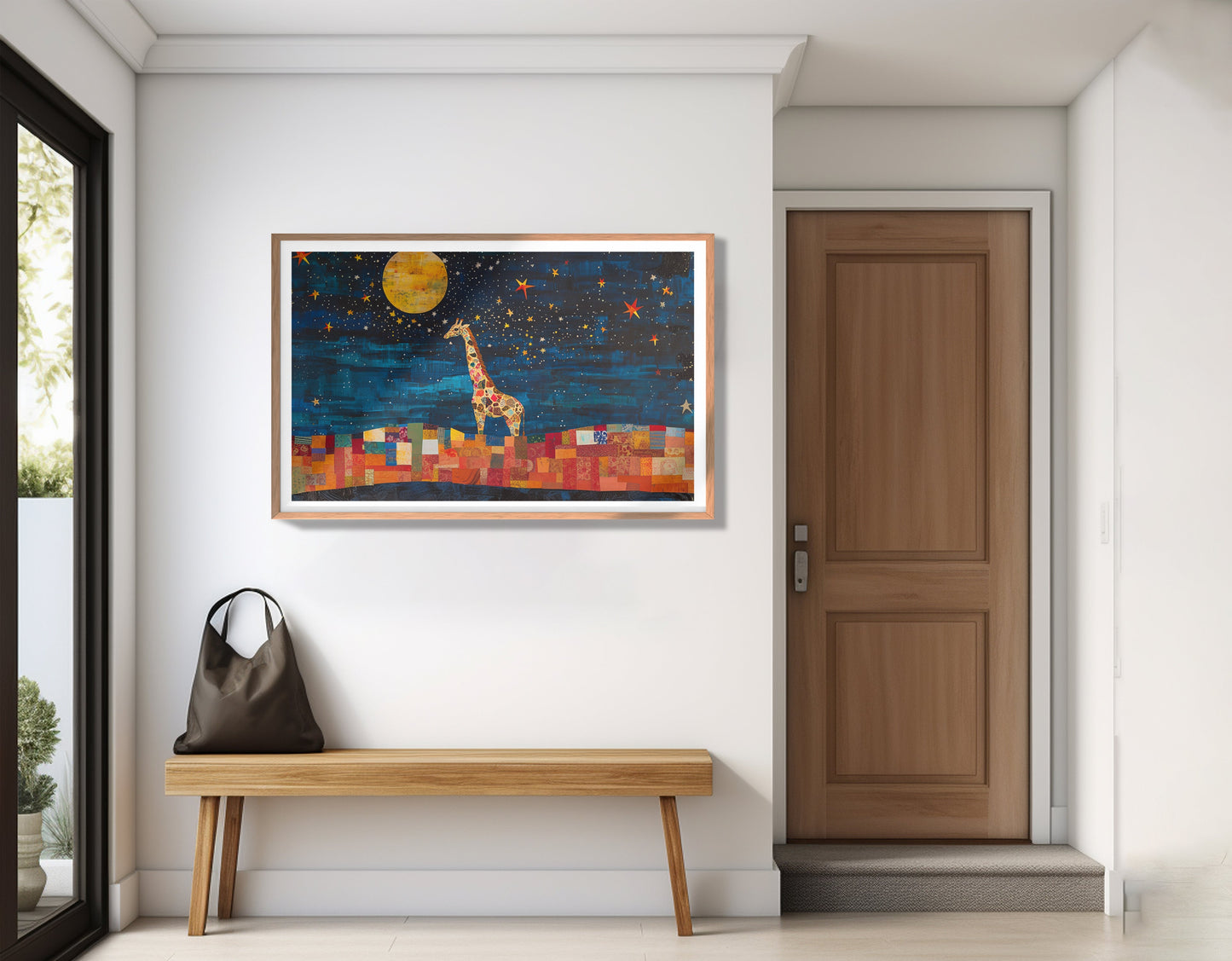 Moonlit Giraffe Mosaic African American canvas print view 83