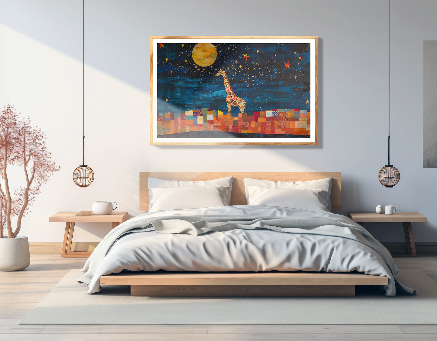 Moonlit Giraffe Mosaic African American canvas print view 75