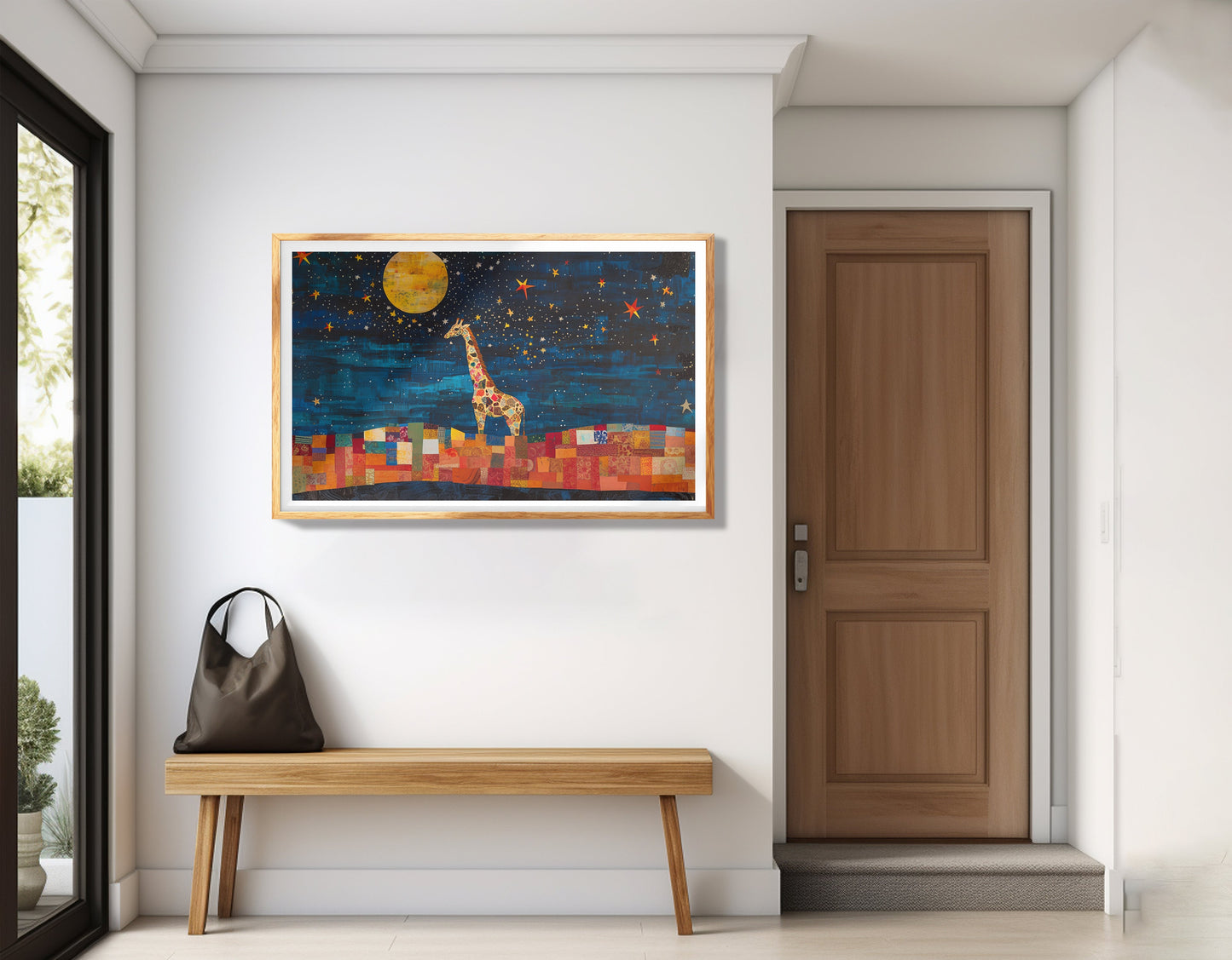 Moonlit Giraffe Mosaic African American canvas print view 77