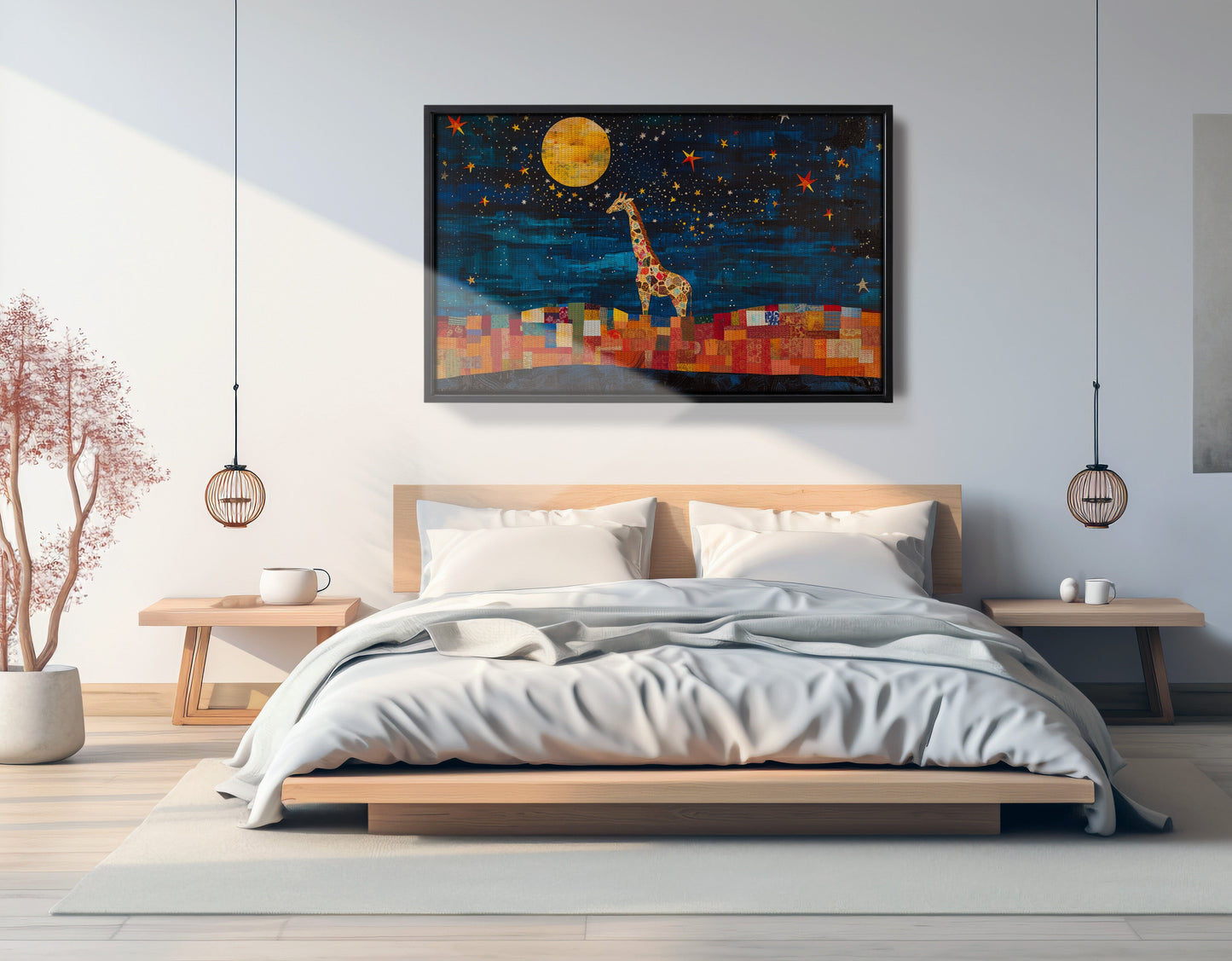 Moonlit Giraffe Mosaic African American canvas print view 27
