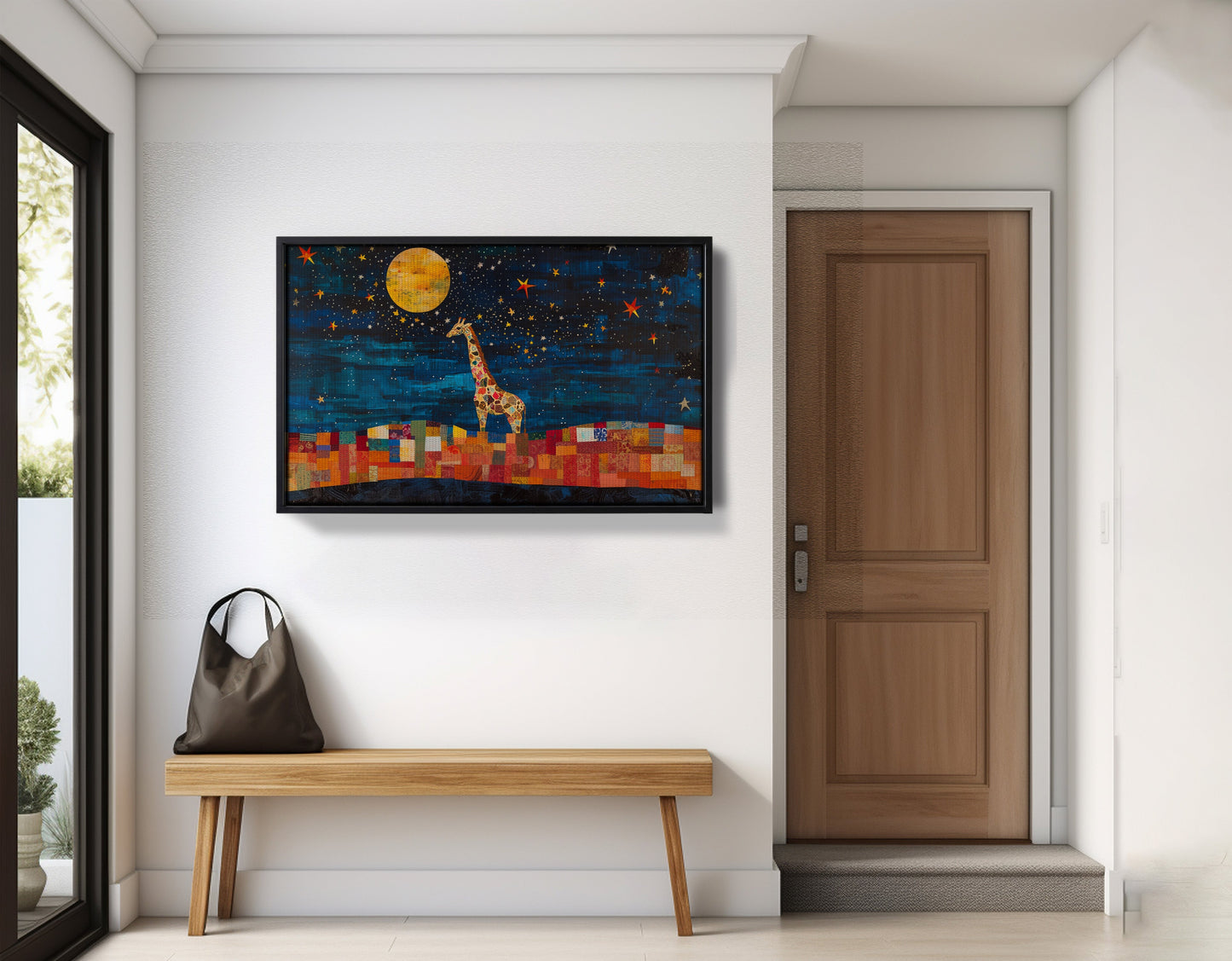 Moonlit Giraffe Mosaic African American canvas print view 29