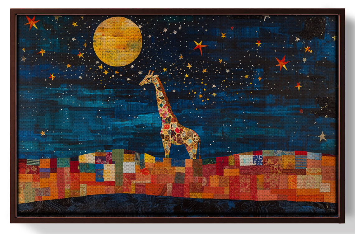 Moonlit Giraffe Mosaic African American canvas print view 31