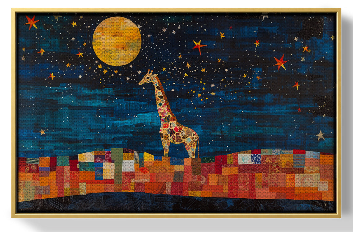 Moonlit Giraffe Mosaic African American canvas print view 37