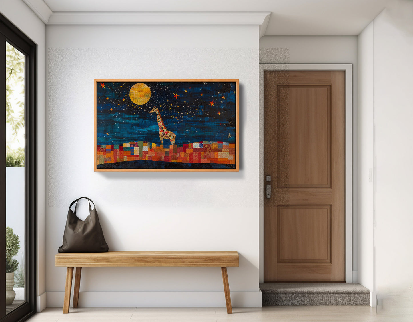 Moonlit Giraffe Mosaic African American canvas print view 47