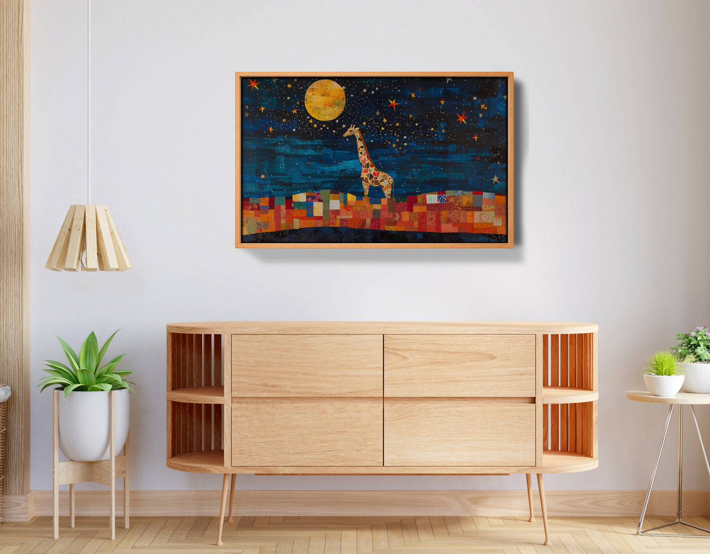 Moonlit Giraffe Mosaic African American canvas print view 44