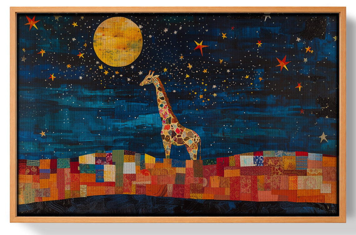 Moonlit Giraffe Mosaic African American canvas print view 43
