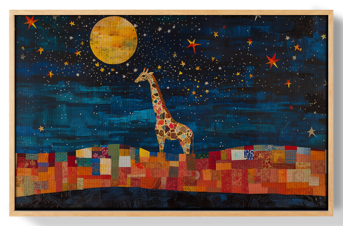 Moonlit Giraffe Mosaic African American canvas print view 49