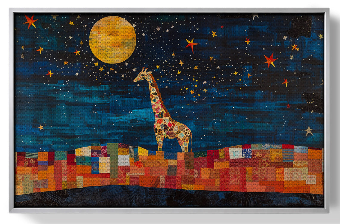 Moonlit Giraffe Mosaic African American canvas print view 55