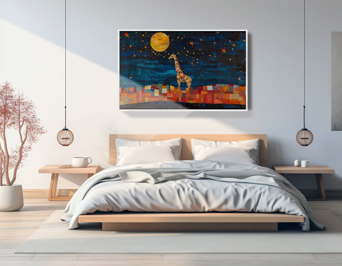 Moonlit Giraffe Mosaic African American canvas print view 63