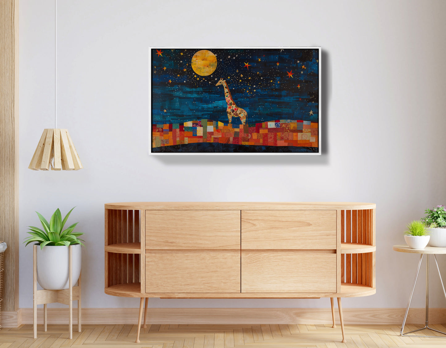 Moonlit Giraffe Mosaic African American canvas print view 62