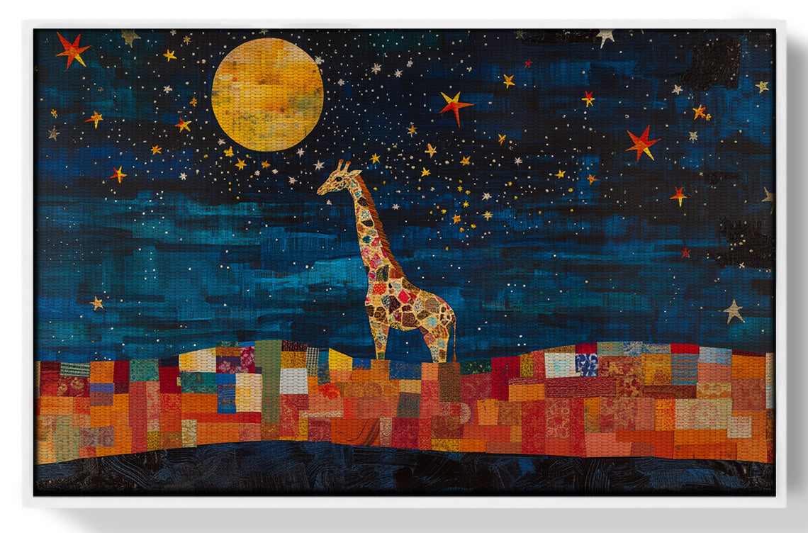 Moonlit Giraffe Mosaic African American canvas print view 61