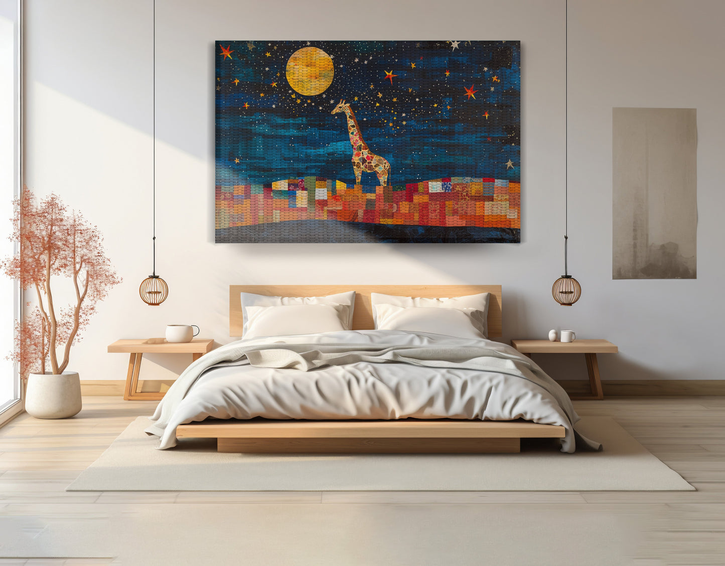 Moonlit Giraffe Mosaic African American canvas print view 15