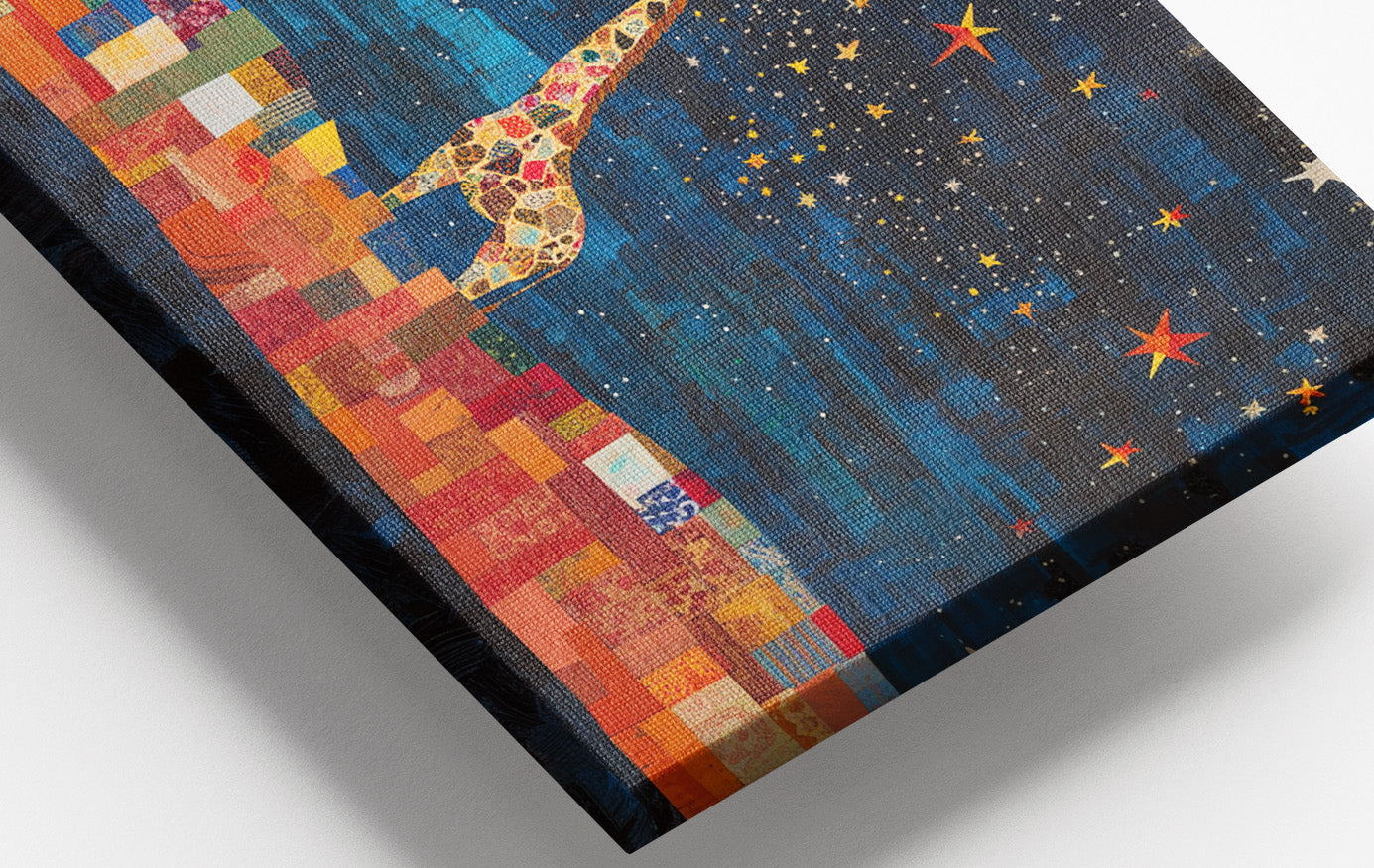 Moonlit Giraffe Mosaic African American canvas print view 16
