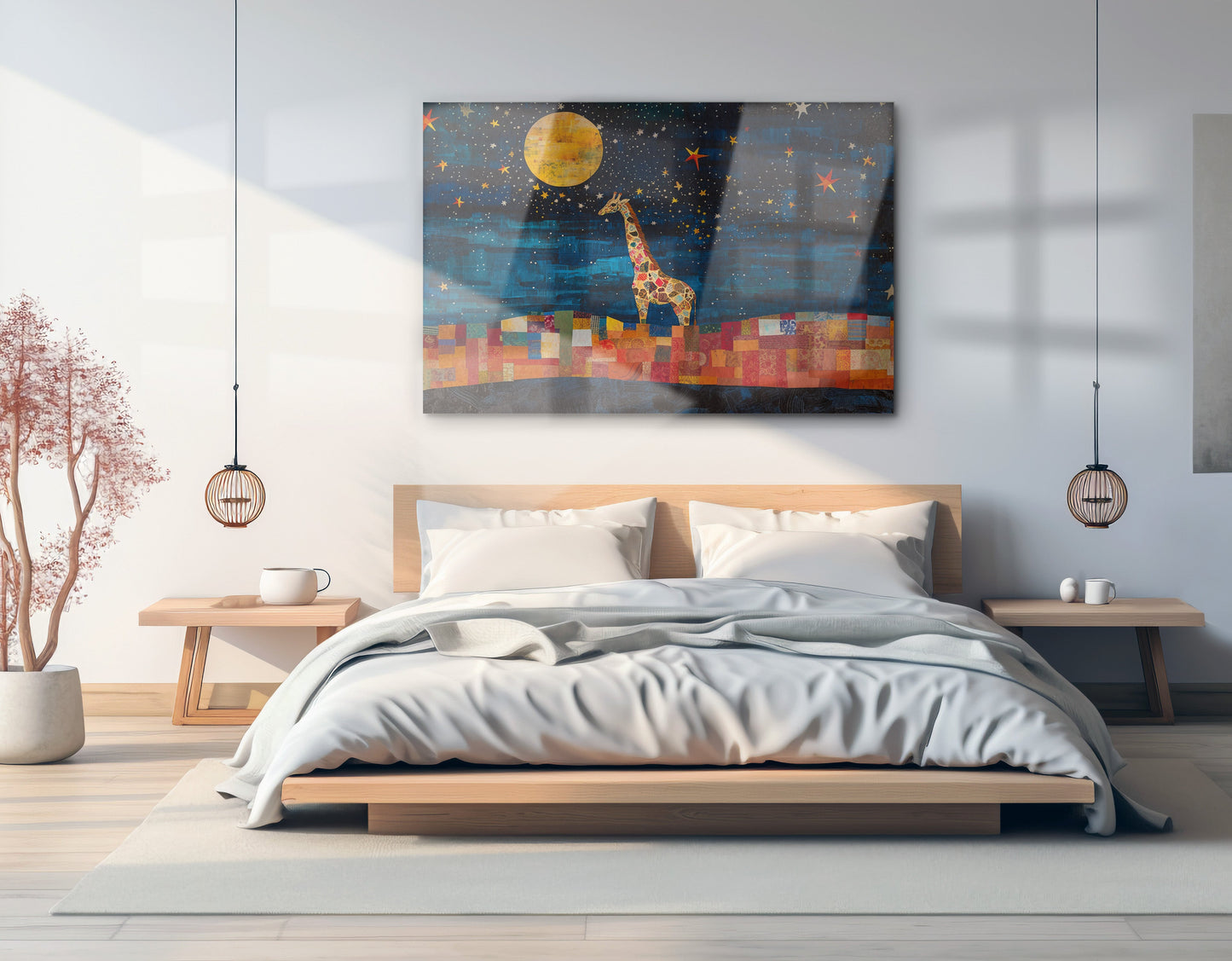 Moonlit Giraffe Mosaic African American canvas print view 21