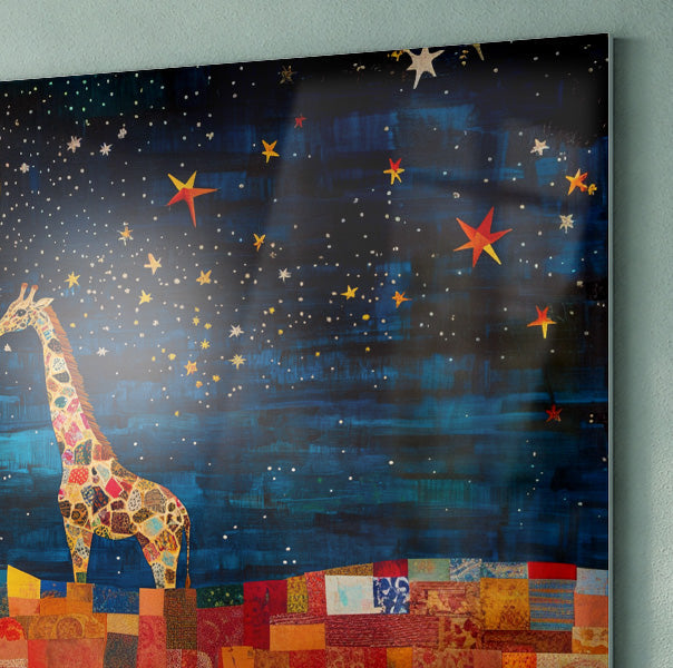 Moonlit Giraffe Mosaic African American canvas print view 22
